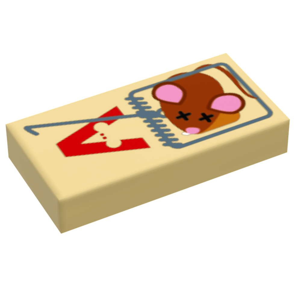 B3 Customs® Mouse Trap w/ Dead Mouse (1x2 Tile) (Online Order Only)
