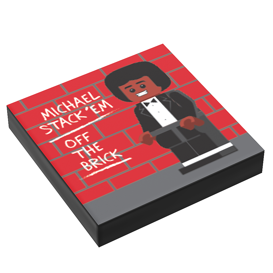 Michael Stack'em, Off the Brick Music Album Cover (2x2 Tile) made using LEGO part - B3 Customs (Online Order Only)