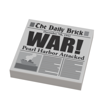 Pearl Harbor Attack WW2 Newspaper (2x2 Tile) made using LEGO part (Online Order Only)