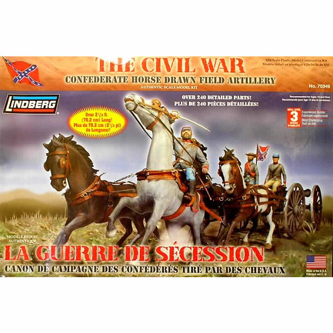 LIN70349 Civil War Confederate Horse-Drawn Field Artillery 1/16 Lindberg (ONLINE ORDER ONLY)