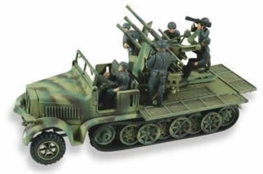 LIN76086 German WWII 8 Ton 1/2 Track Weapons Car 1/72 Scale Lindberg Models (ONLINE ORDER ONLY)