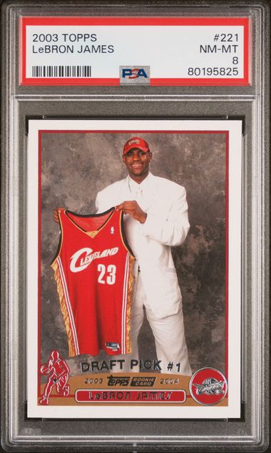 Graded 2003 Topps LeBron James #221 Rookie RC Basketball Card PSA 8 NM-MT (ONLINE ORDER ONLY)