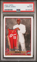 Graded 2003 Topps LeBron James #221 Rookie RC Basketball Card PSA 8 NM-MT (ONLINE ORDER ONLY)