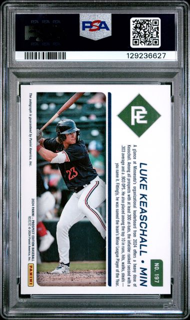 Graded 2024 Prospect Edition Luke Keaschall #197 Prospect Ticket Signature Auto Rookie RC Baseball Card PSA 10 Gem Mint