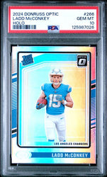 Graded 2024 Panini Donruss Optic Ladd McConkey #266 Holo Rookie RC Football Card PSA 10 Gem Mint (ONLINE ORDER ONLY)