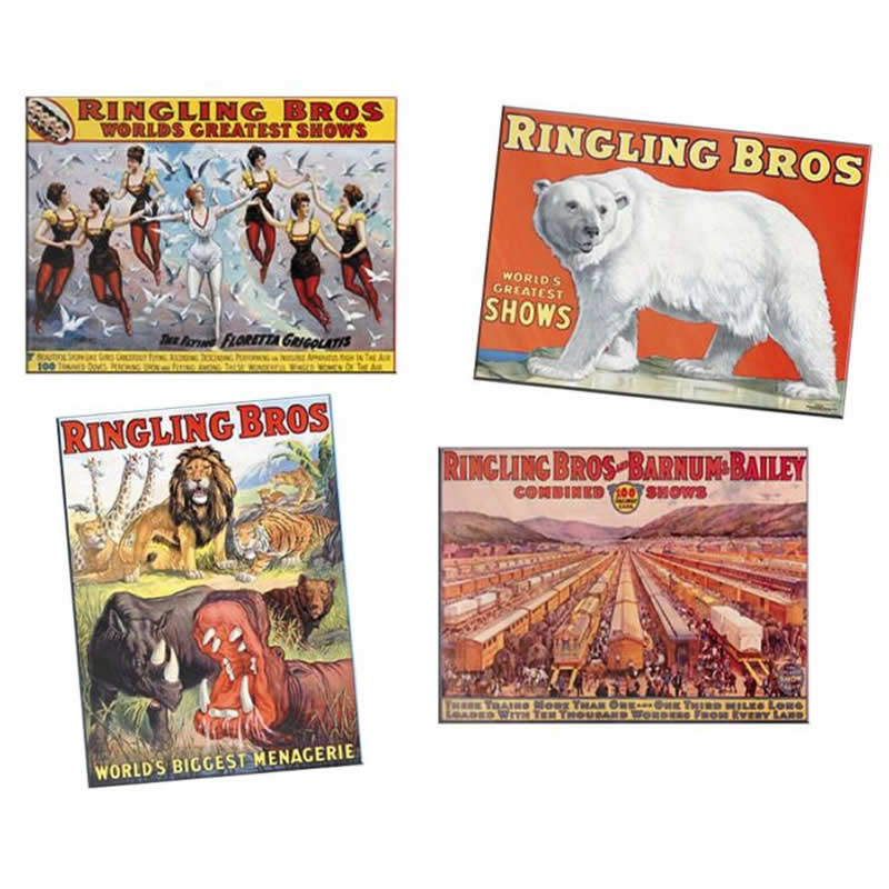 LNL22472 Ringling Brothers Barnum and Bailey Vintage Tin Sign Replicas (ONLINE ORDER ONLY)