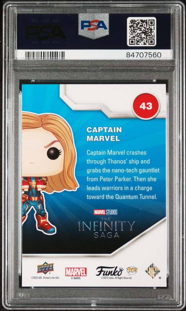 2023 UPPER DECK FUNKO POP MARVEL  CAPTAIN MARVEL SPECTRUM #43  PSA 9 (Online Order Only)
