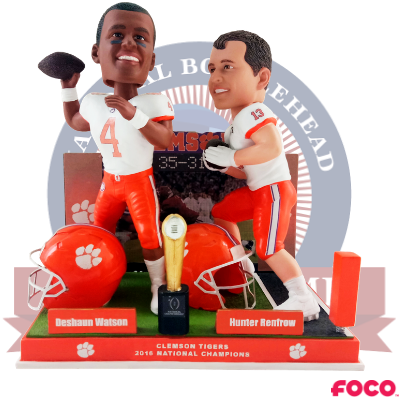 Deshaun Watson to Hunter Renfrow Clemson Tigers National Championship Game Bobblehead (ONLINE ORDER ONLY)