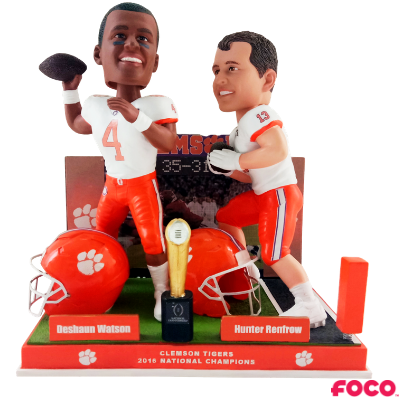 Deshaun Watson to Hunter Renfrow Clemson Tigers National Championship Game Bobblehead (ONLINE ORDER ONLY)