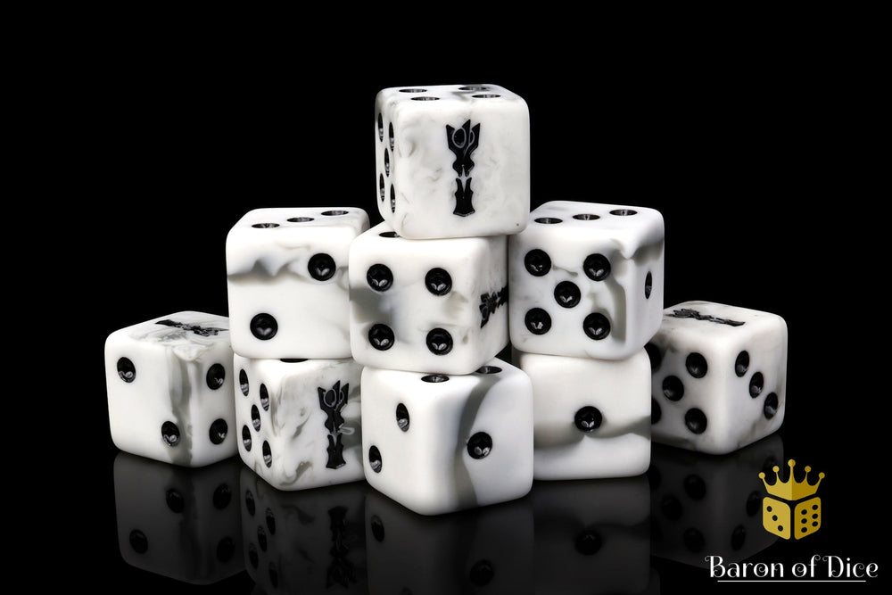 Dark Tower, White, Square 16mm Dice (ONLINE ORDER ONLY)