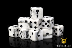 Dark Tower, White, Square 16mm Dice (ONLINE ORDER ONLY)