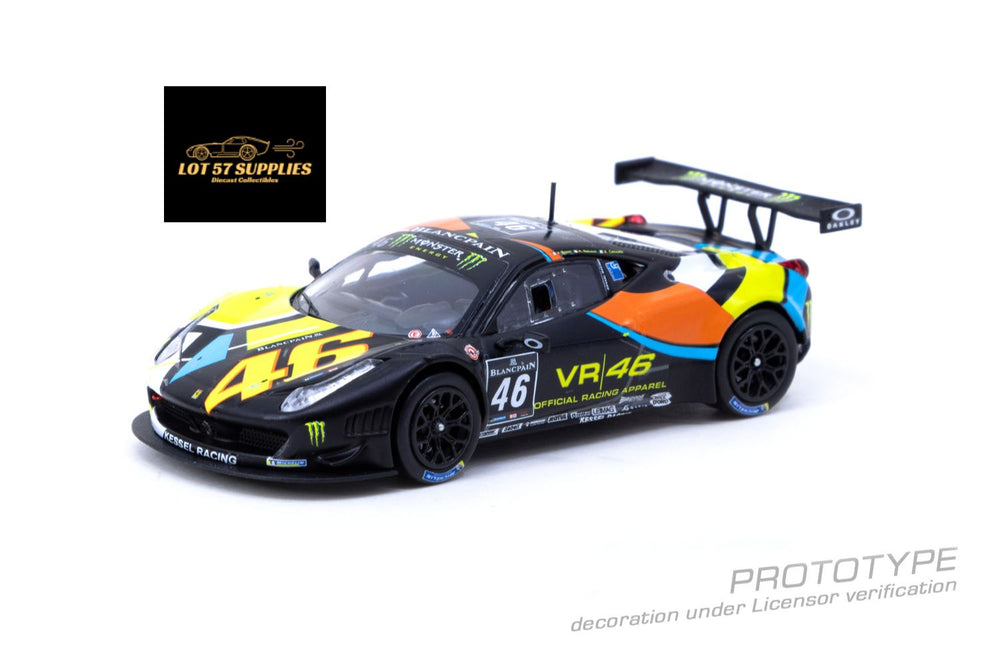 Tarmac Works Hobby64 Ferrari 458 Italia GT3 VR46 T64-073-12BGT646N 1:64 (ONLINE ORDER ONLY)