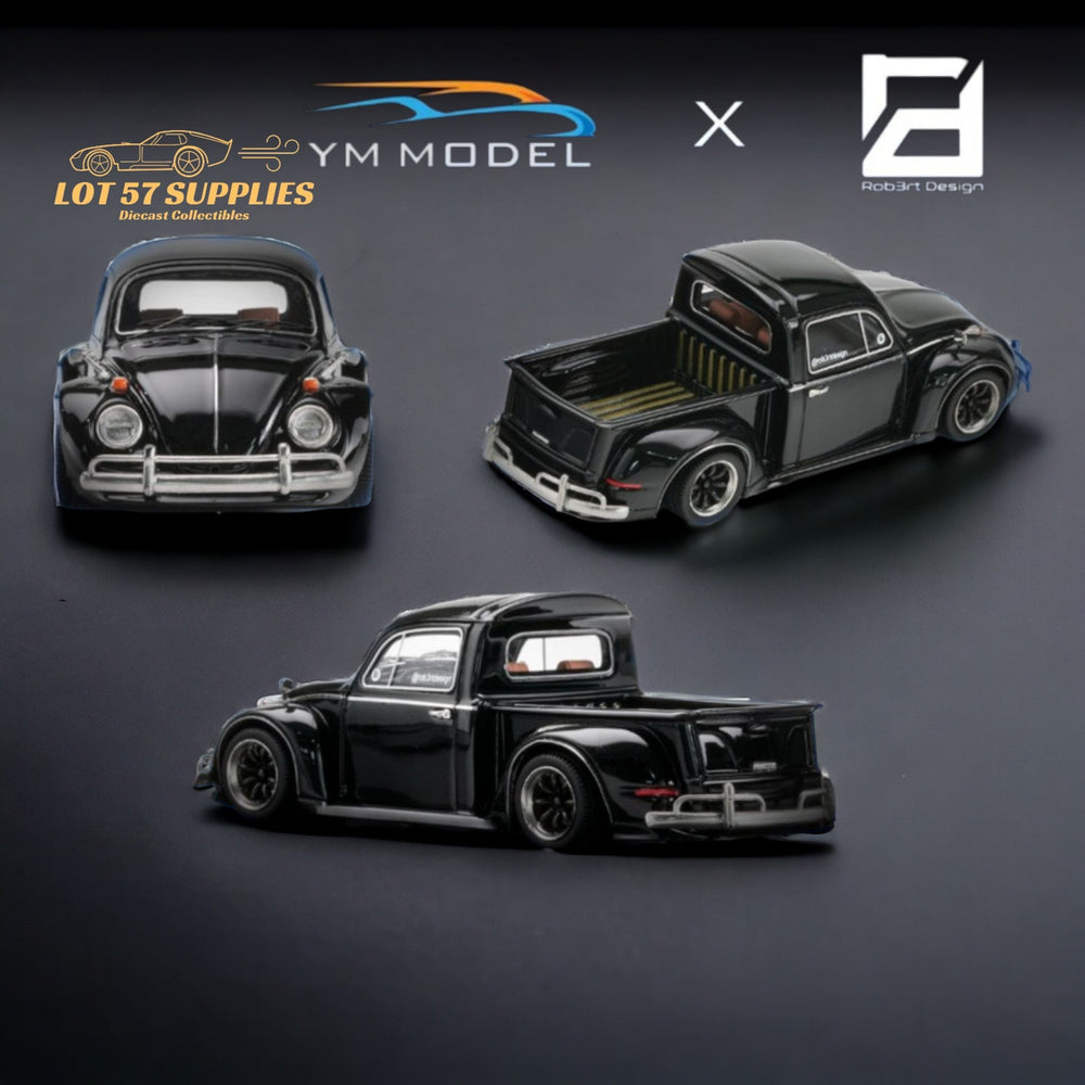 YM Model X Robert Design Volkswagen Beetle Pickup Truck FUSCUP in Black 1:64 Limited to 499 Pcs (ONLINE ORDER ONLY)