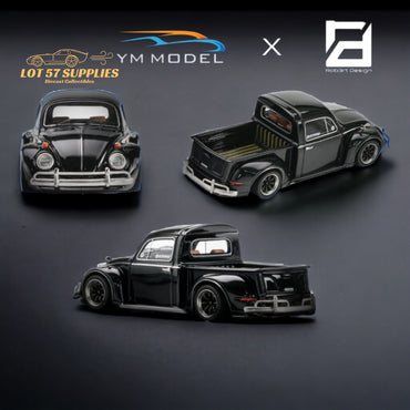 YM Model X Robert Design Volkswagen Beetle Pickup Truck FUSCUP in Black 1:64 Limited to 499 Pcs (ONLINE ORDER ONLY)