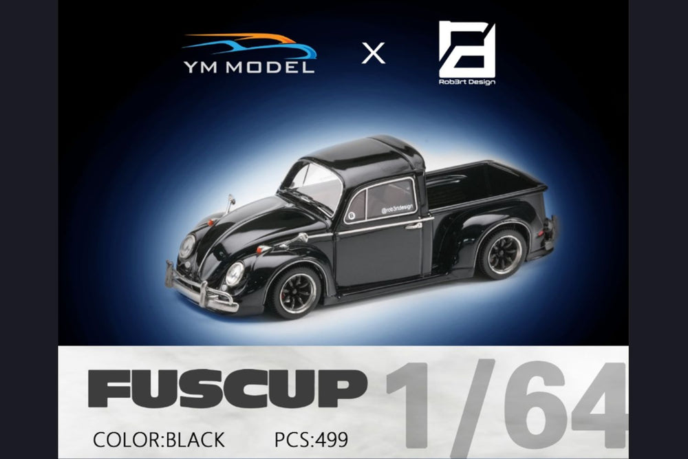 YM Model X Robert Design Volkswagen Beetle Pickup Truck FUSCUP in Black 1:64 Limited to 499 Pcs (ONLINE ORDER ONLY)
