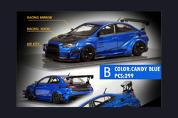 Error404 Model Mitsubishi Evolution X Varis Widebody in Candy Blue OR Yellow 1:64 Each Limited to 299 Pcs (ONLINE ORDER ONLY)