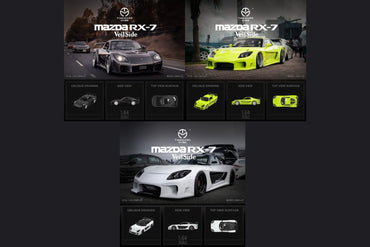 TimeMicro Mazda RX-7 VeilSide BLACK / GREEN / WHITE 1:64 (ONLINE ORDER ONLY)