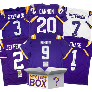 Autographed/Signed LSU Louisiana State University College Football Jersey Mystery Box with PSA JSA or Beckett COA (ONLINE ORDER ONLY)