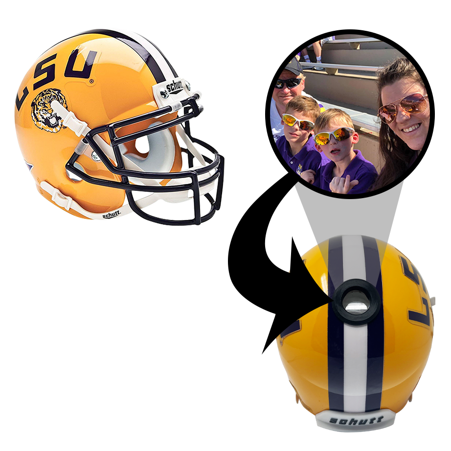 LSU Tigers College Football Collectible Mini Helmet - Picture Inside - FANZ Collectibles (Online Order Only) (ONLINE ORDER ONLY)