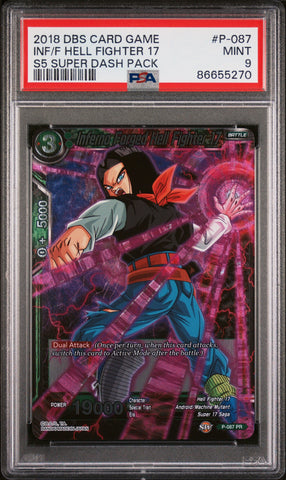 2018 DRAGON BALL SUPER SUPER DASH INF/F HELL FIGHTER 17 #P-087 - PSA 9 (Online Order Only)