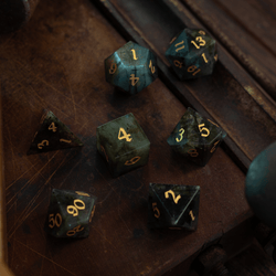 Labradorite Gemstone DND Dice Set (ONLINE ORDER ONLY)