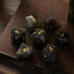 Labradorite Gemstone DND Dice Set (ONLINE ORDER ONLY)