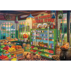 Lake General Store 500 Piece Jigsaw Puzzle in Shaped Box Springbok