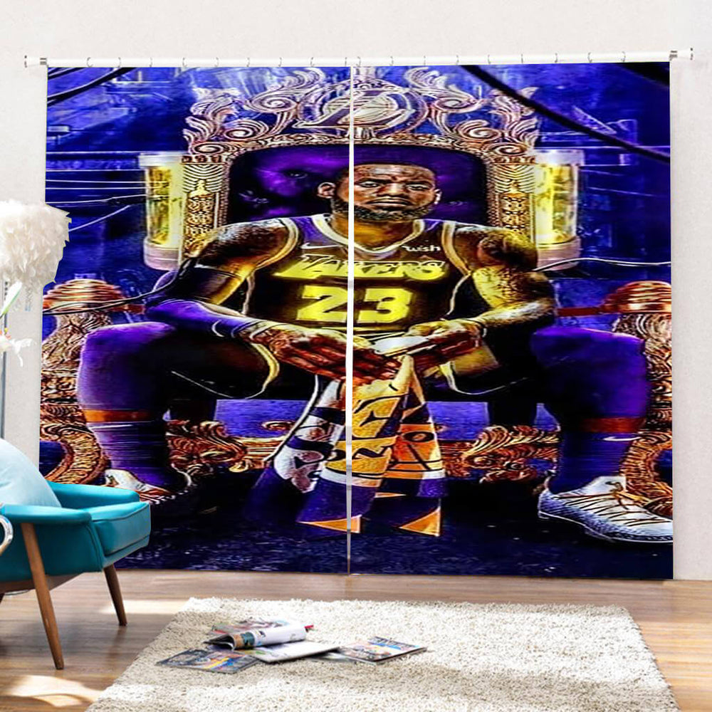 Lakers 23 James Curtains Blackout Window Drapes for Room Decoration (Online Order Only)