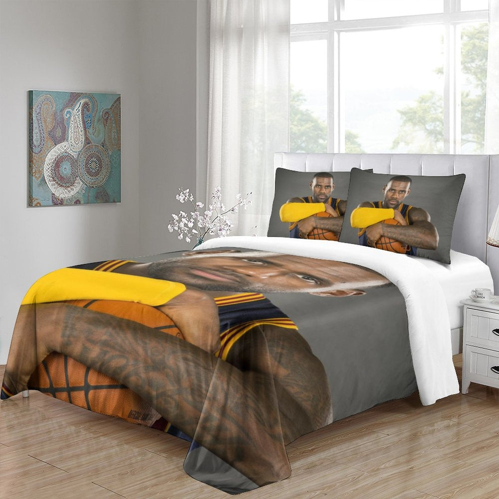 Lakers LeBron Raymone James Bedding Set Pattern Quilt Duvet Cover (Online Order Only)