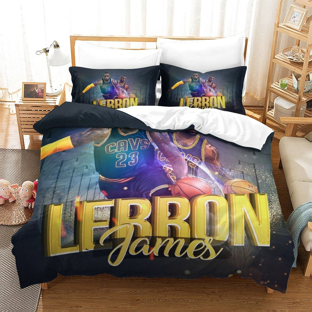 Lakers LeBron Raymone James Bedding Set Pattern Quilt Duvet Cover (Online Order Only)
