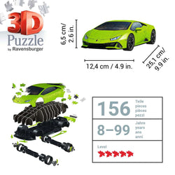 Lamborghini Huracán EVO Green 156 Piece 3D Jigsaw Puzzle Ravensburger (ONLINE ORDER ONLY)