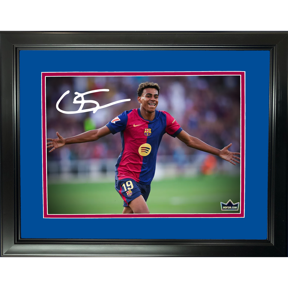Framed Lamine Yamal FC Barcelona Facsimile Laser Engraved Signature Auto 11"x14" Soccer Photo HOFSM Holo (ONLINE ORDER ONLY)