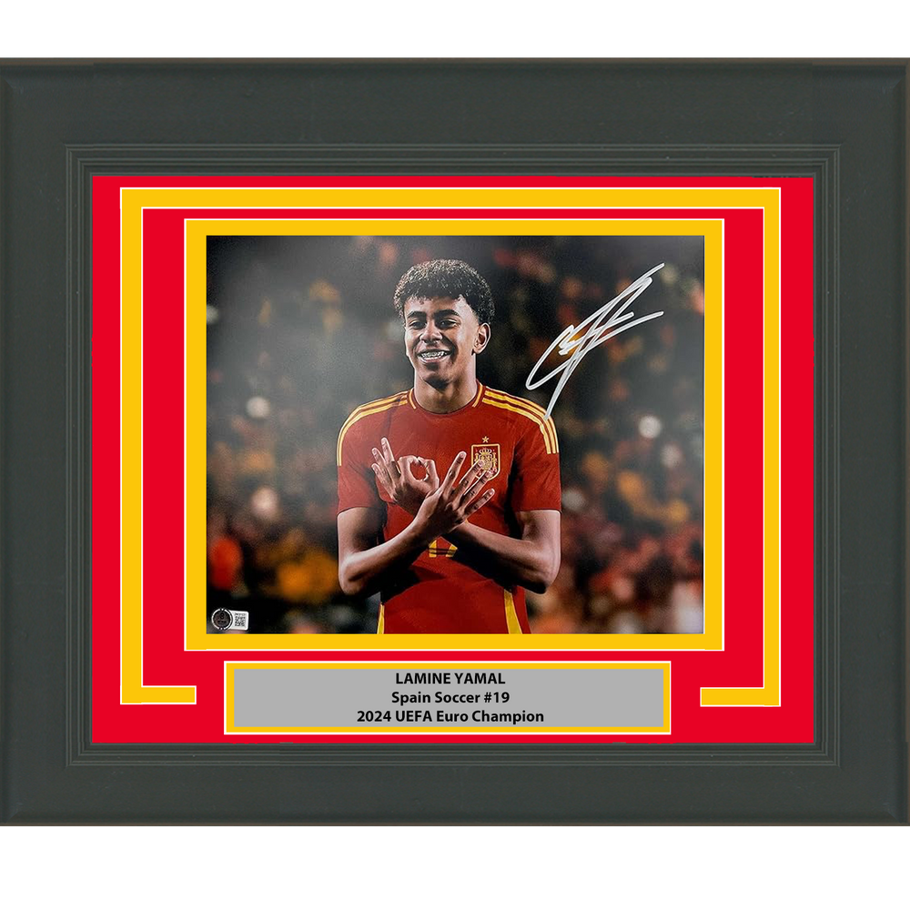 Framed Autographed/Signed Lamine Yamal Spain 11x14 Soccer World Cup Photo Beckett BAS COA #4