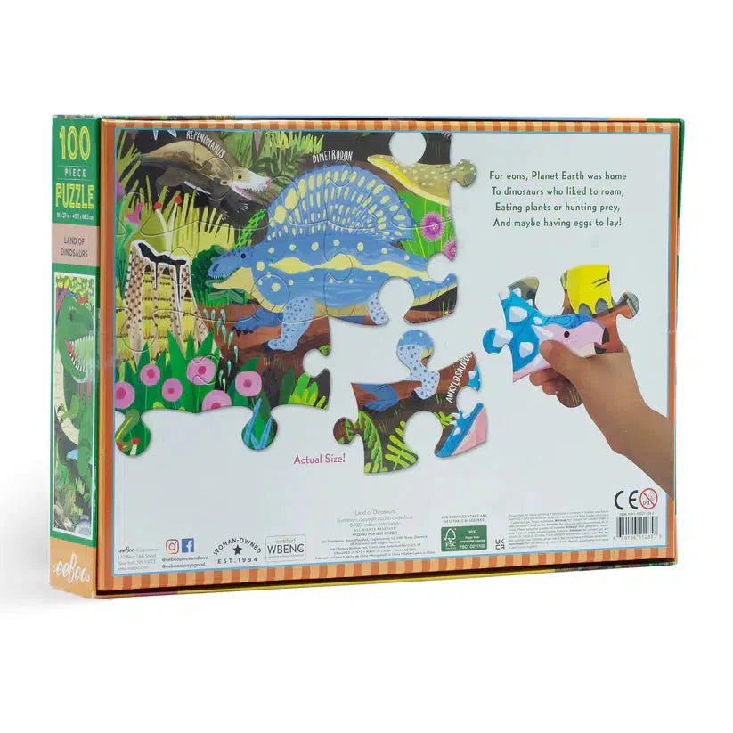 Land of Dinosaurs 100 Piece Jigsaw Puzzle eeBoo (ONLINE ORDER ONLY)