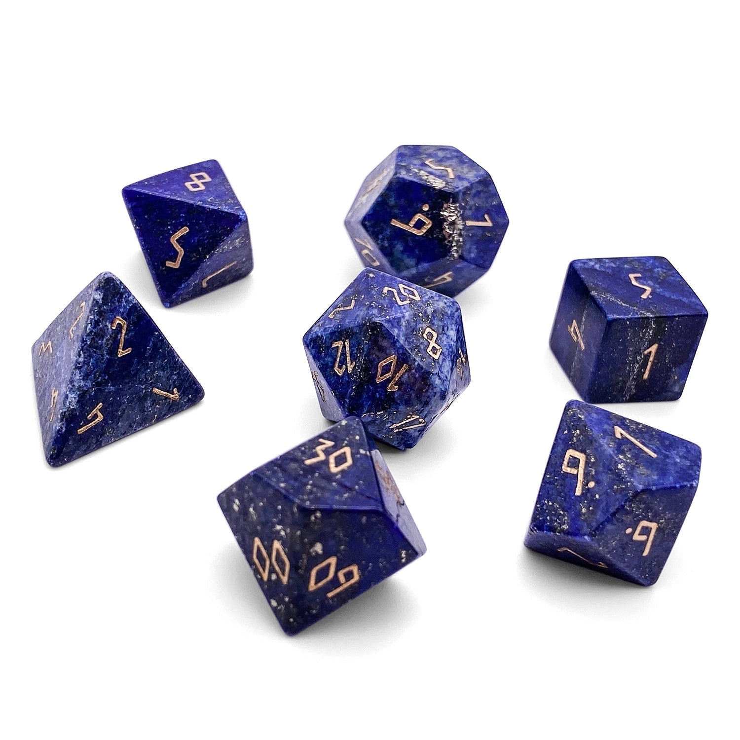 Lapis Lazuli - 7 Piece RPG Set Gemstone Dice (Online Only)