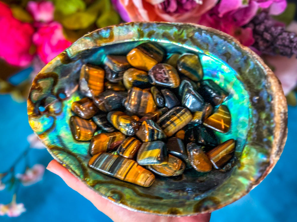 Large Gold Tigers Eye TUMBLED Stone, 1 Lb Bulk Bag, Wholesale Crystals (ONLINE ORDER ONLY)