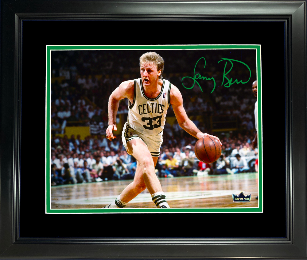 Framed Larry Bird Facsimile Laser Engraved Signature Auto 11"x14" Basketball Photo HOFSM Holo (ONLINE ORDER ONLY)
