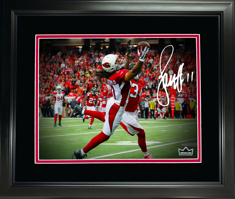 Framed Larry Fitzgerald Arizona Cardinals Facsimile Laser Engraved Signature Auto 11"x14" Football Photo HOFSM Holo (ONLINE ORDER ONLY)