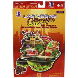 Las Vegas Cityscape 64 Piece 3D Puzzle and Coin Bank (ONLINE ORDER ONLY)