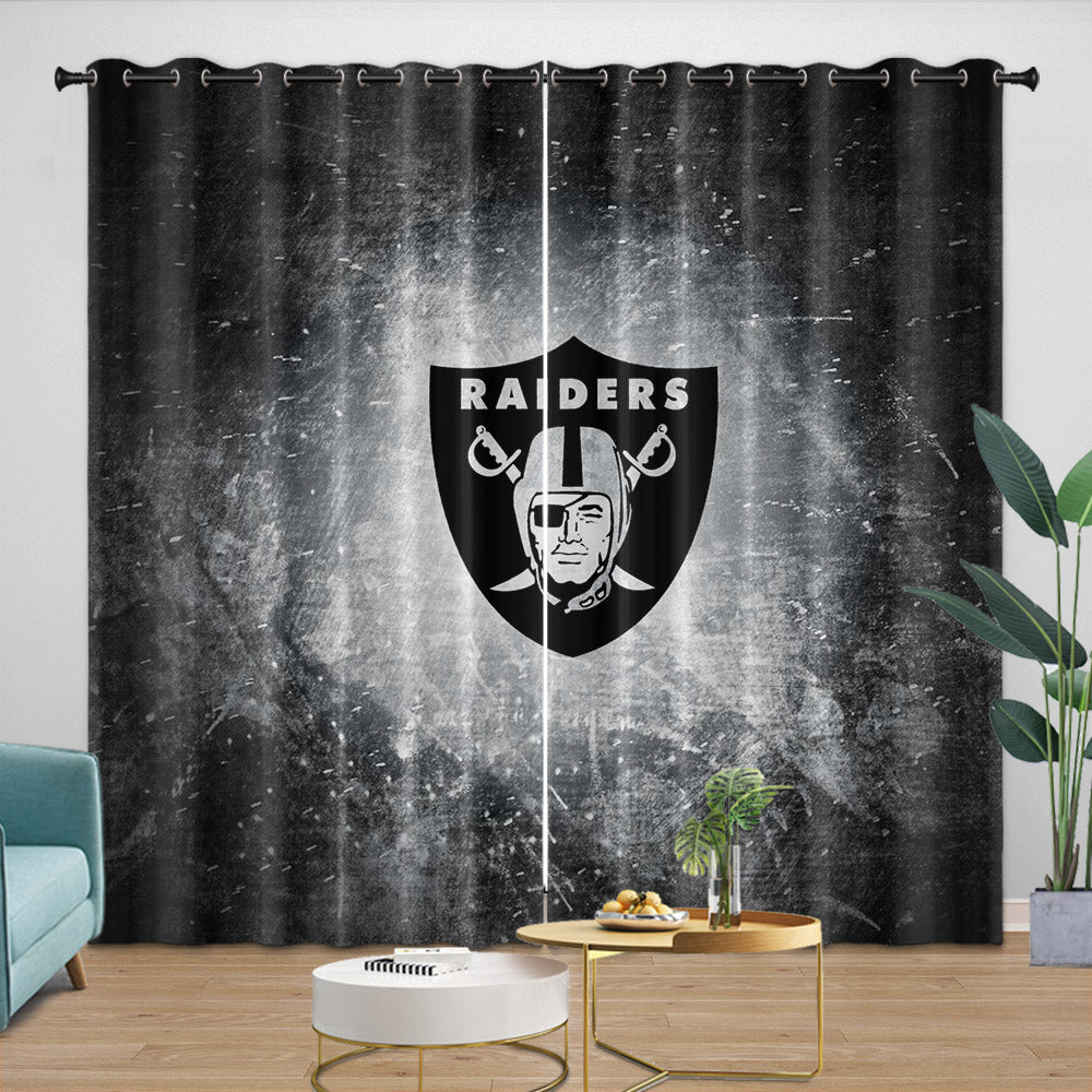 Las Vegas Raiders Curtains Blackout Window Drapes Room Decoration (Online Order Only)