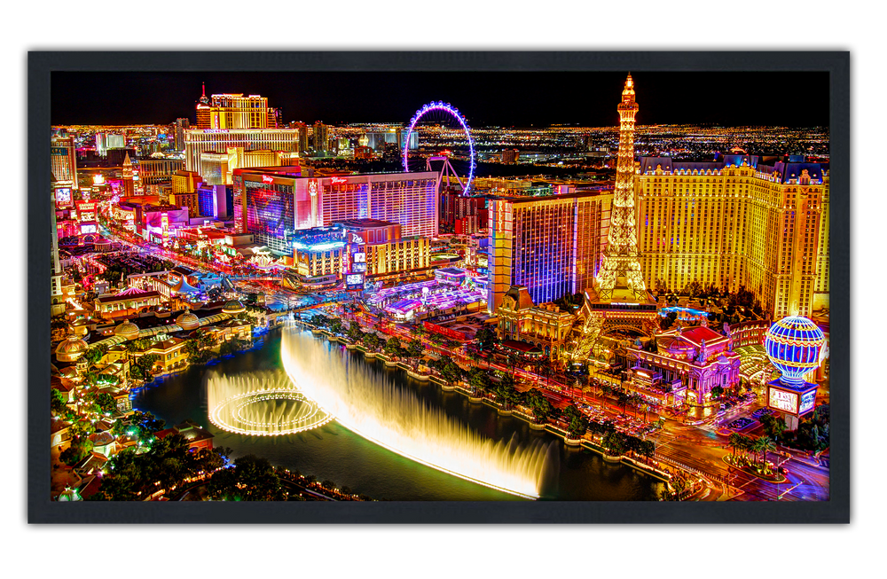 Professionally Framed Las Vegas Nevada Skyline High-Resolution Panoramic Photo 12x22 Wall Art (ONLINE ORDER ONLY)