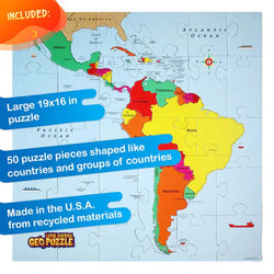 Latin America GeoPuzzle 50 Piece Jigsaw Puzzle Geotoys (ONLINE ORDER ONLY)