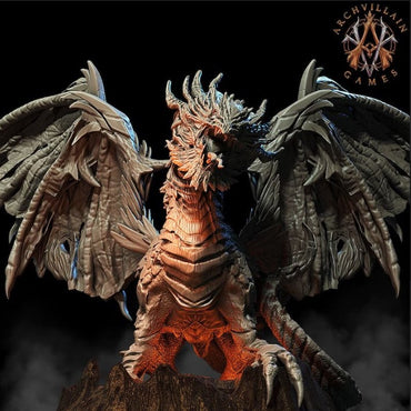 3D Printed Archvillain Games - Lava Dragon 28mm 32mm D&D (Online Only)