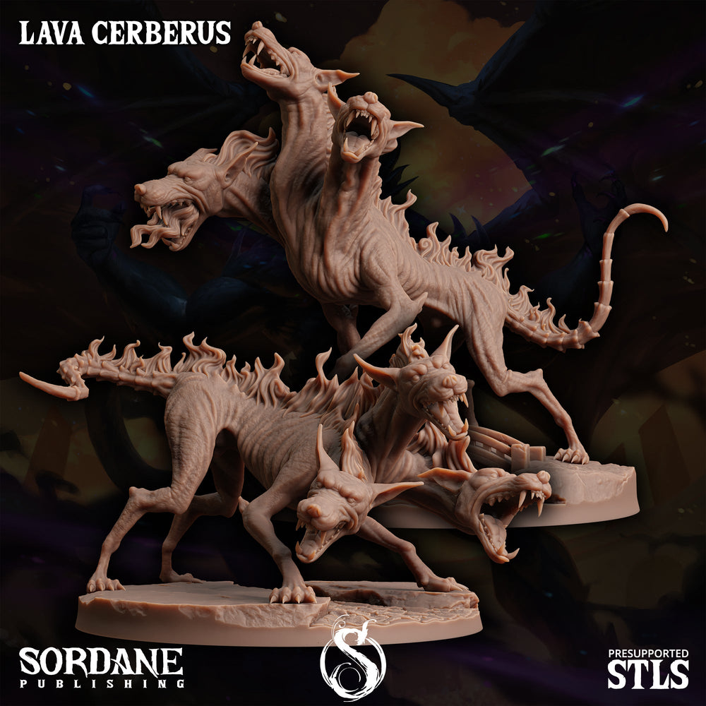 3D Printed Sordane Publishing Lava Cerberus Monster Mayhem II 28 32mm D&D (Online Only)