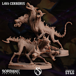 3D Printed Sordane Publishing Lava Cerberus Monster Mayhem II 28 32mm D&D (Online Only)