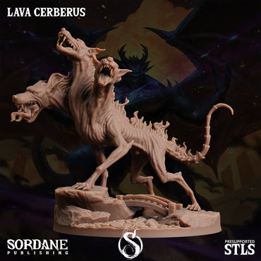 3D Printed Sordane Publishing Lava Cerberus Monster Mayhem II 28 32mm D&D (Online Only)