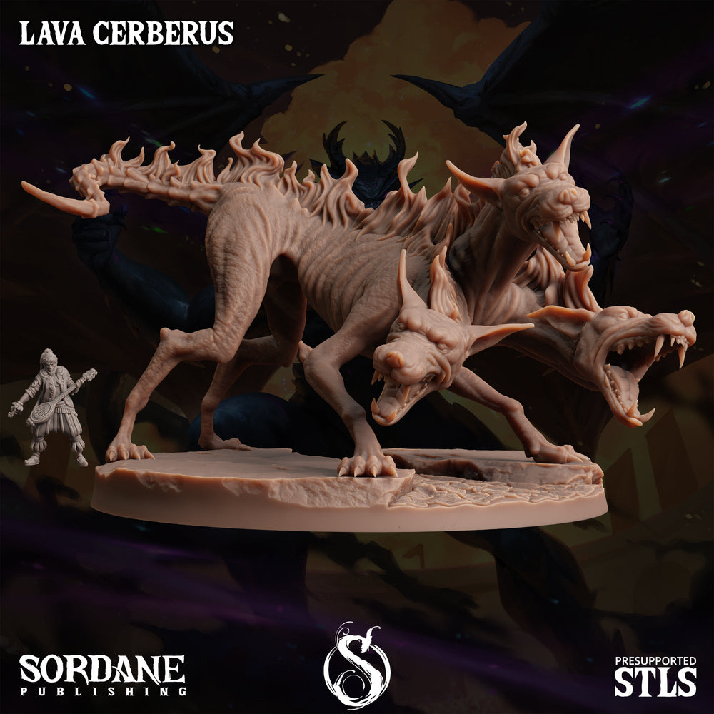 3D Printed Sordane Publishing Lava Cerberus Monster Mayhem II 28 32mm D&D (Online Only)