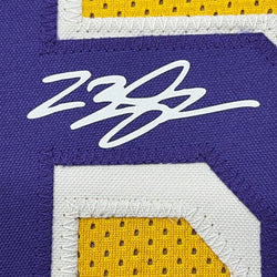 Framed Facsimile Autographed LeBron James 35x39 Los Angeles LA Yellow Reprint Laser Auto Basketball Jersey (ONLINE ORDER ONLY)