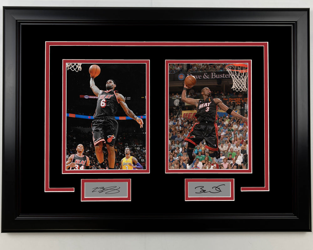 Framed LeBron James & Dwyane Wade Miami Heat 17x23 Dual Basketball Photo (ONLINE ORDER ONLY)