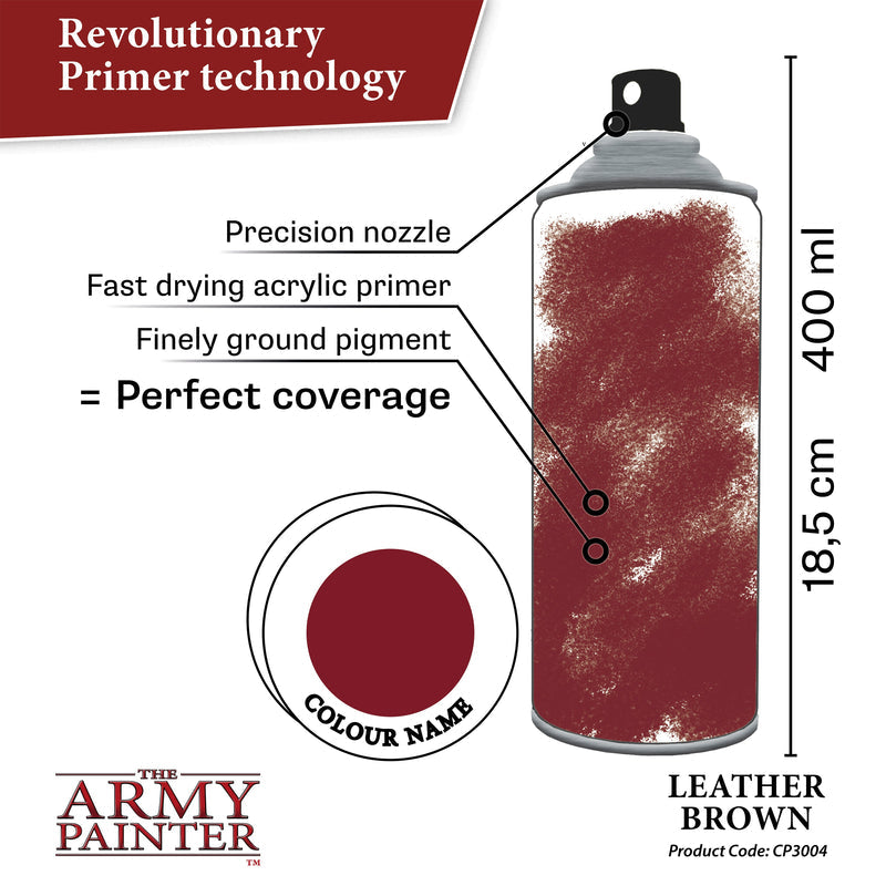 Army Painter Colour Primer: Leather Brown (ONLINE ORDER ONLY)